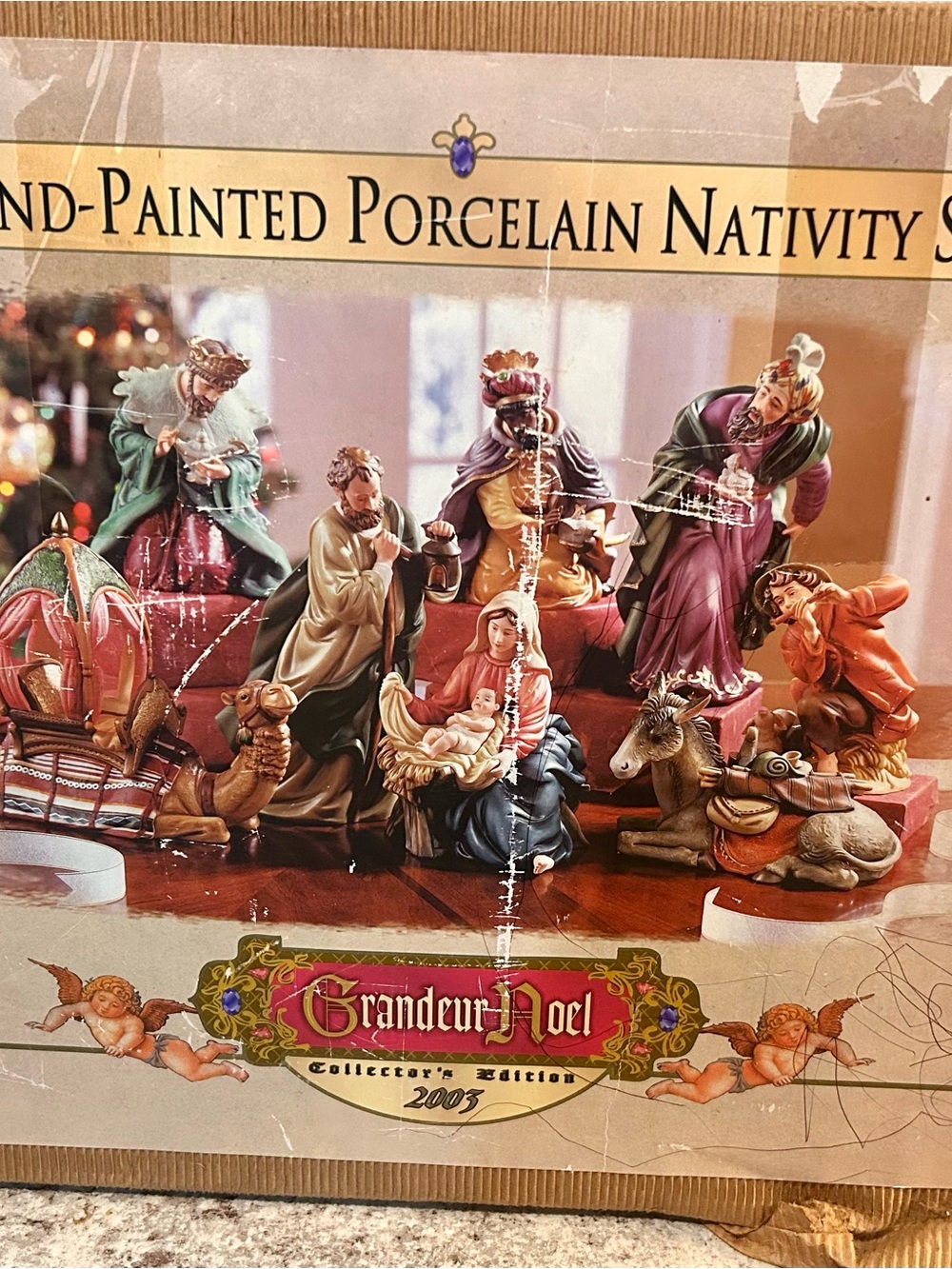 Hand-Painted Porcelain Nativity Set - Multi-Color - Picture 2 of 6